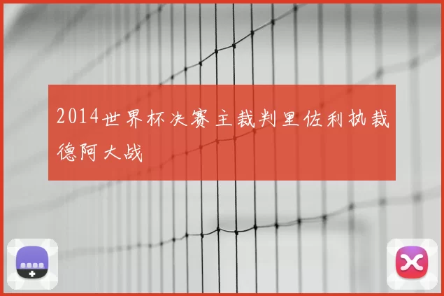 2014世界杯决赛主裁判里佐利执裁德阿大战