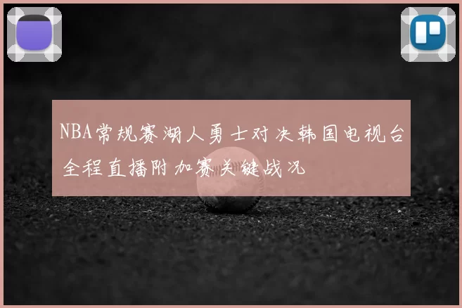 NBA常规赛湖人勇士对决韩国电视台全程直播附加赛关键战况
